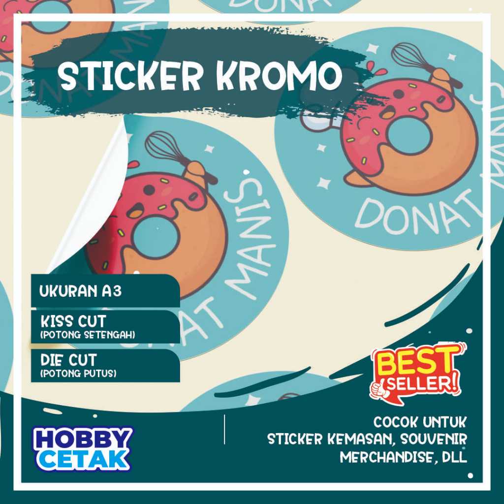 

Cetak Sticker Kromo / Chromo Ukuran A3+ Desain Custom