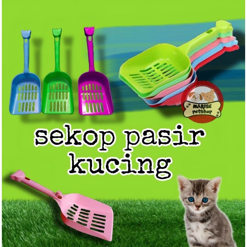 Sekop pasir kucing - sekop kucing - sekop pasir bentonit- serokan pasir kucing
