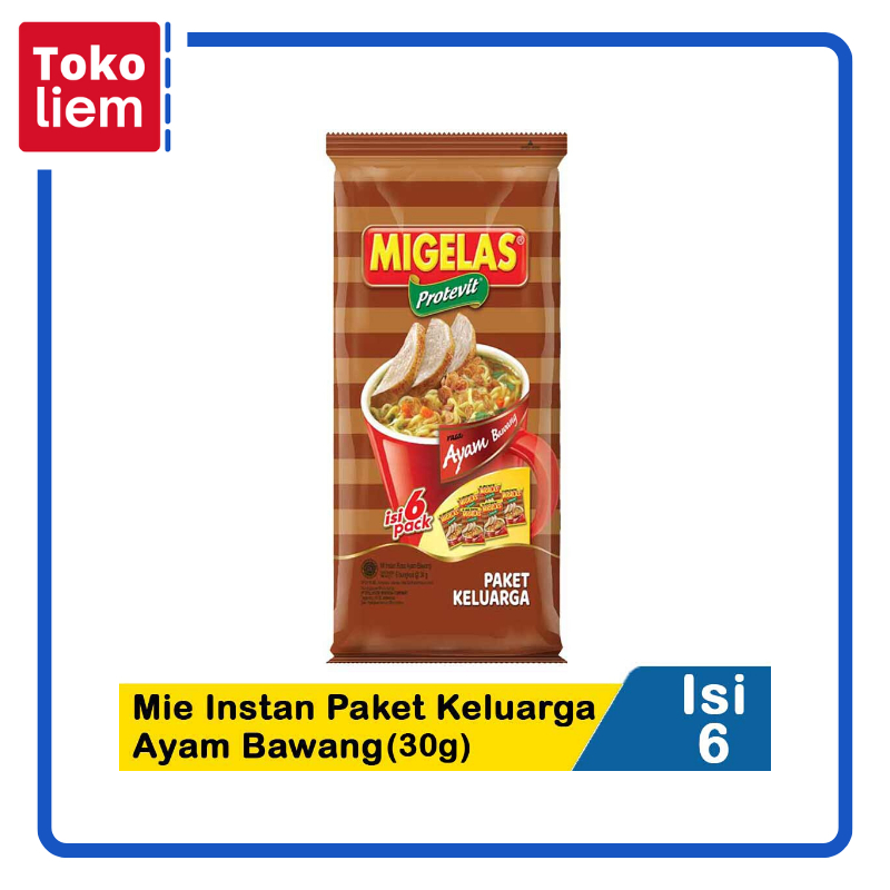 

Migelas Mie Instant Paket Keluarga Ayam Bawang 6X30G