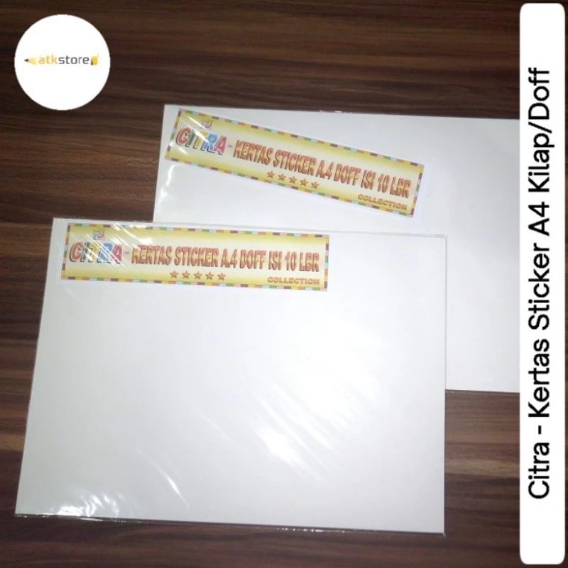 

Citra Kertas Sticker A4 Kilap/glossy & Doff/Matt Isi 10 lembar