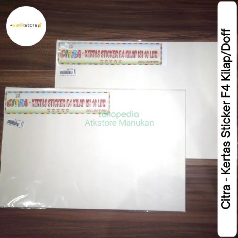 

Citra Kertas Sticker F4 Folio Kilap/glossy - Doff/Matt isi 10 lembar