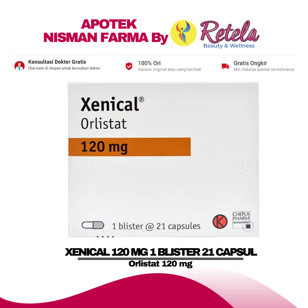 XENICAL 120MG 1 BLISTER ISI 21 CAPSUL ( Orlistat 120 mg )