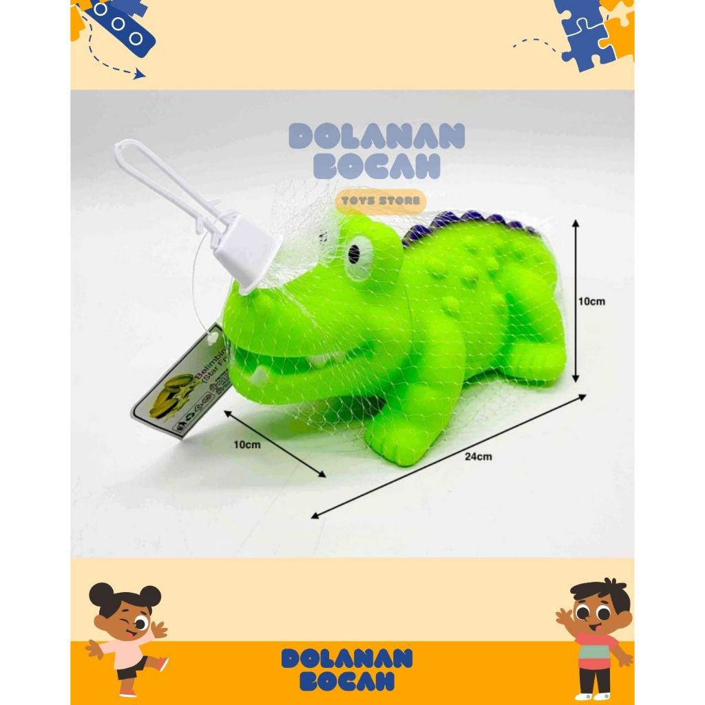 Mainan Encit Buaya / Mainan Pencet Buaya / Mainan Buaya Karet / Mainan Cicit - B 849