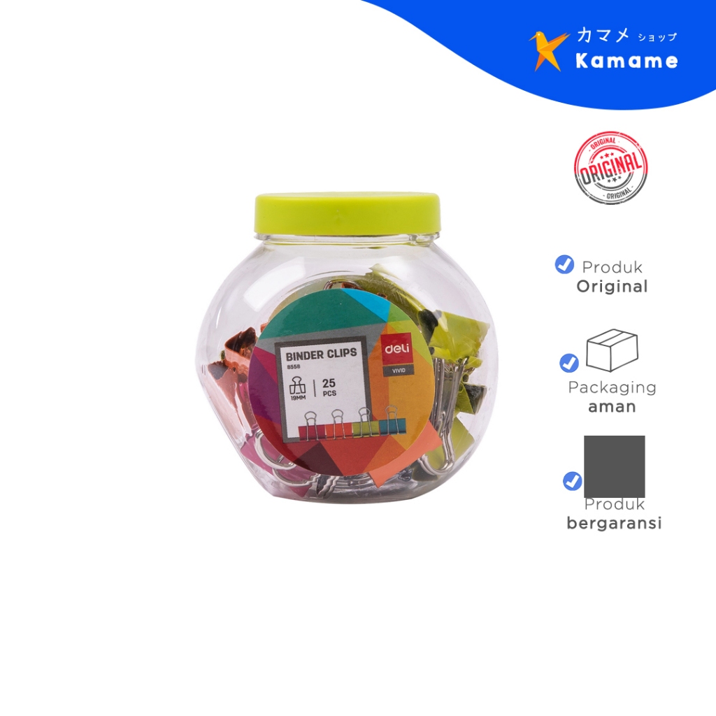 

Deli Effortless Binder Clip -19 mm Neon | E8558 - Kamame