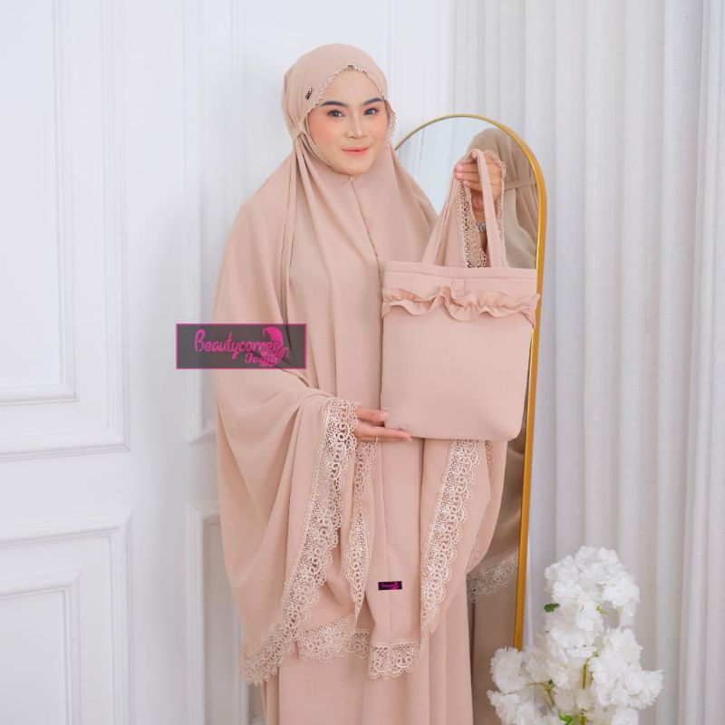 Mukena Dewasa crinkle Airflow/Mukena traveling /Mukena 2in1 crinkle Airflow premium