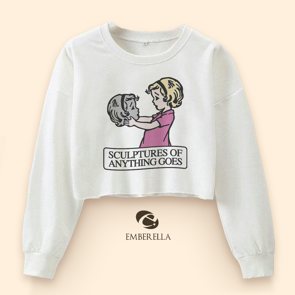 Sweater Crop Arctic Monkeys Sculptures Of Anything Goes Crewneck Unfinished