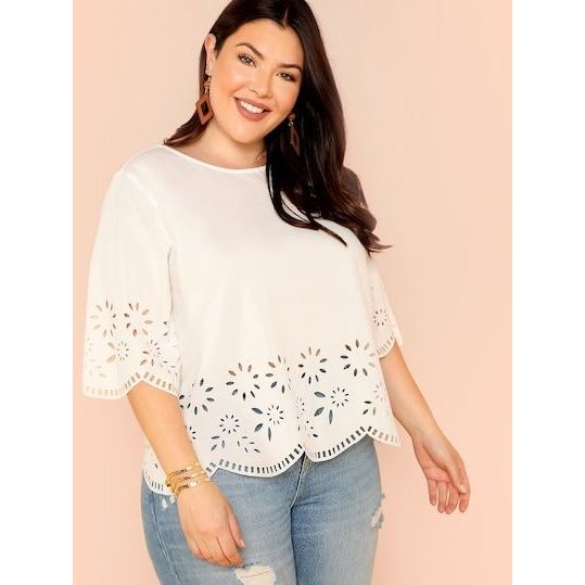 Baju Atasan Blus Blouse Putih Wanita Jumbo Terbaru