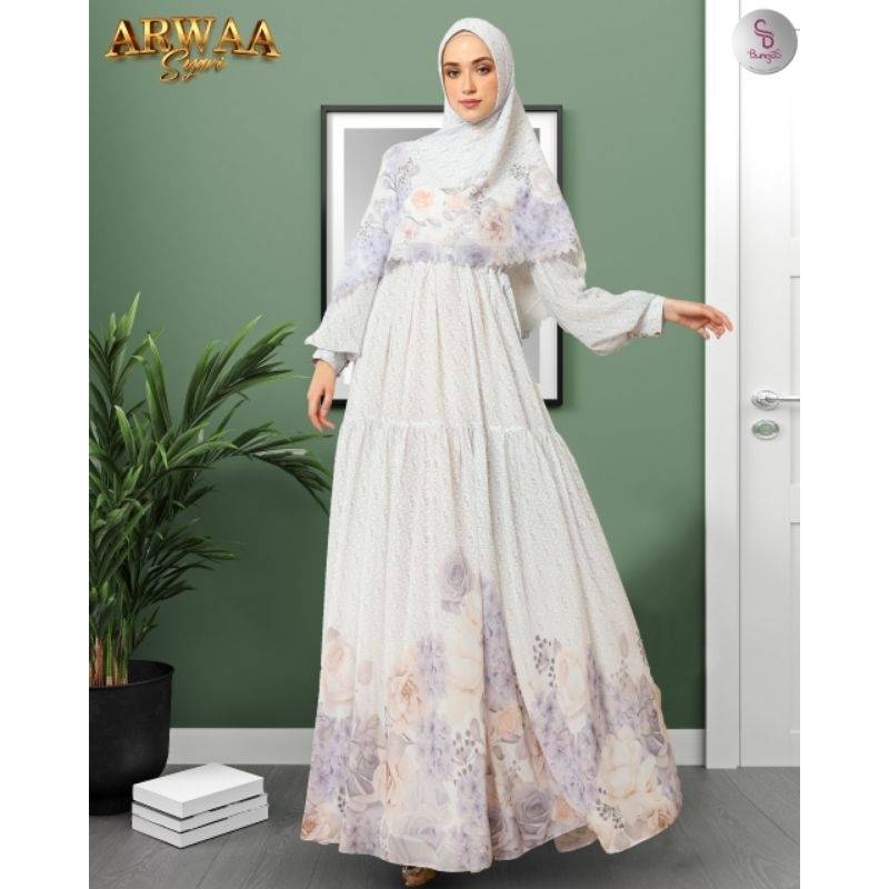 Arwaa Syar'i Original By Bungas Fashion / Gamis Syar'i Premium / Gamis Syar'i Kekinian / Gamis Syar'