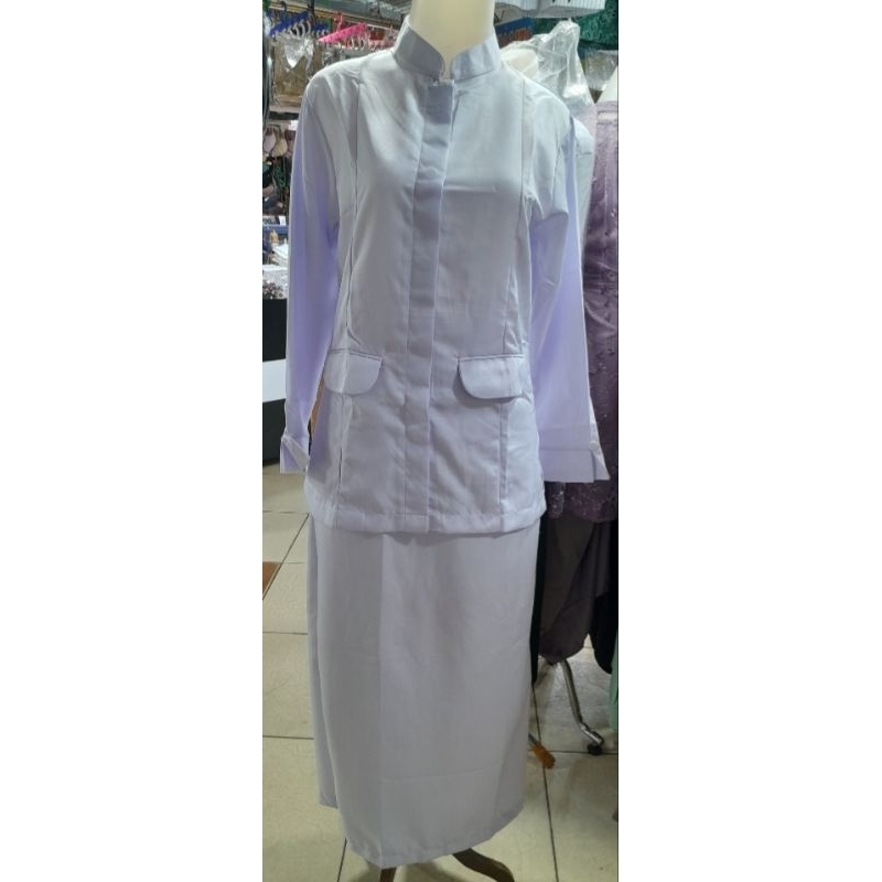 seragam perawat putih polos/seragam kerja