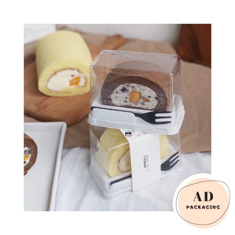 10pcs tray mika gulung mini mika kotak tray bolgul slice cake