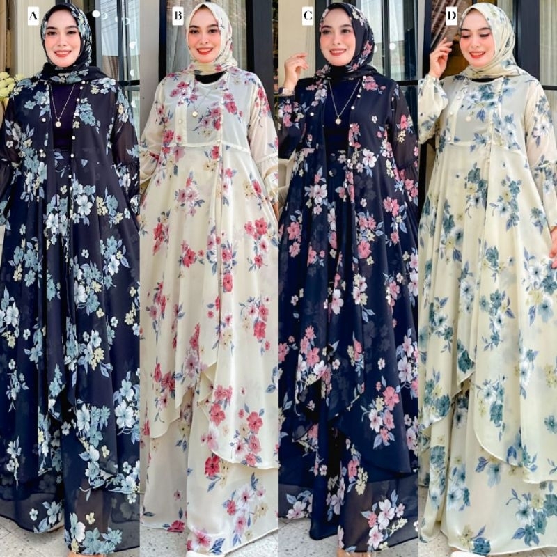 Namira Flower Sakura Series Set Kulot Kalong by Nabil