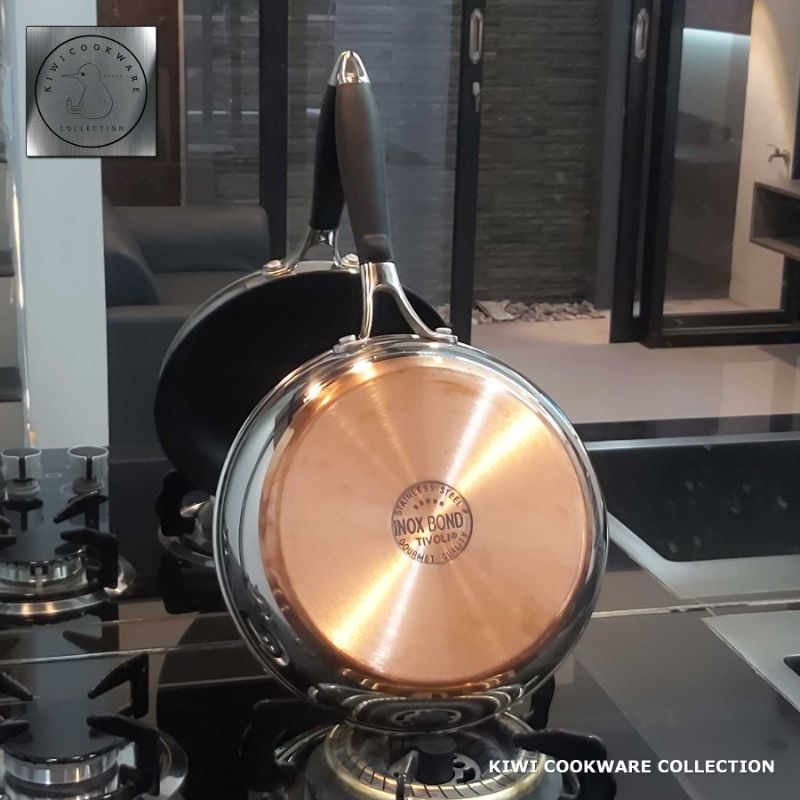 Fry Pan 24cm Penggorengan Wajan Teflon Stainless Steel Ex Brand Tivoli Martha Stewart Premium Tebal 