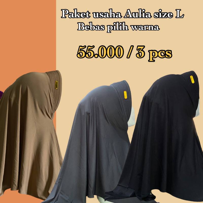 Paket usaha sporty aulia size L 55rb / 3 pcs // sporty aulia L // hijab aulia size L // hijab aulia 