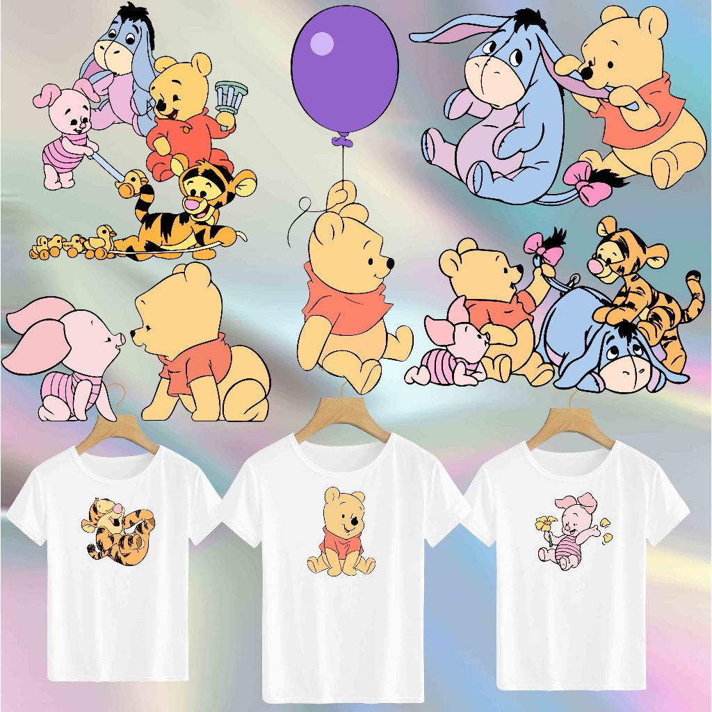 

SABLON STICKER DTF UKURAN A5 TEMA BABY WINNIE AND FRIEND