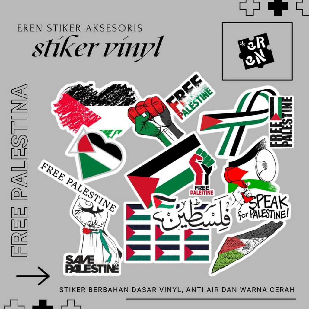 

STIKER VERSI FREE PALESTIN ANTI AIR VINYL SUSU ISI 100 PCS TERBARU