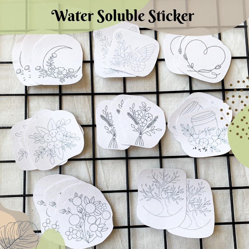 

Water Soluble Sticker Pola sulam - Sticker Pola embroidery siap pakai