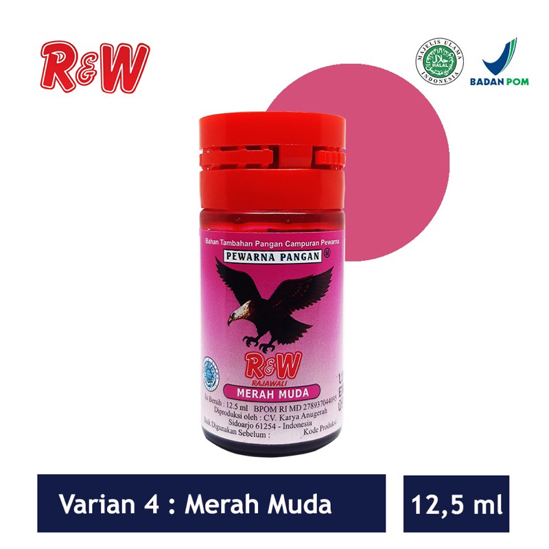 

Sumbo [ 12,5ml kecil ] Pewarna Pink Merah muda Makanan Minuman Merk Rajawali R&W