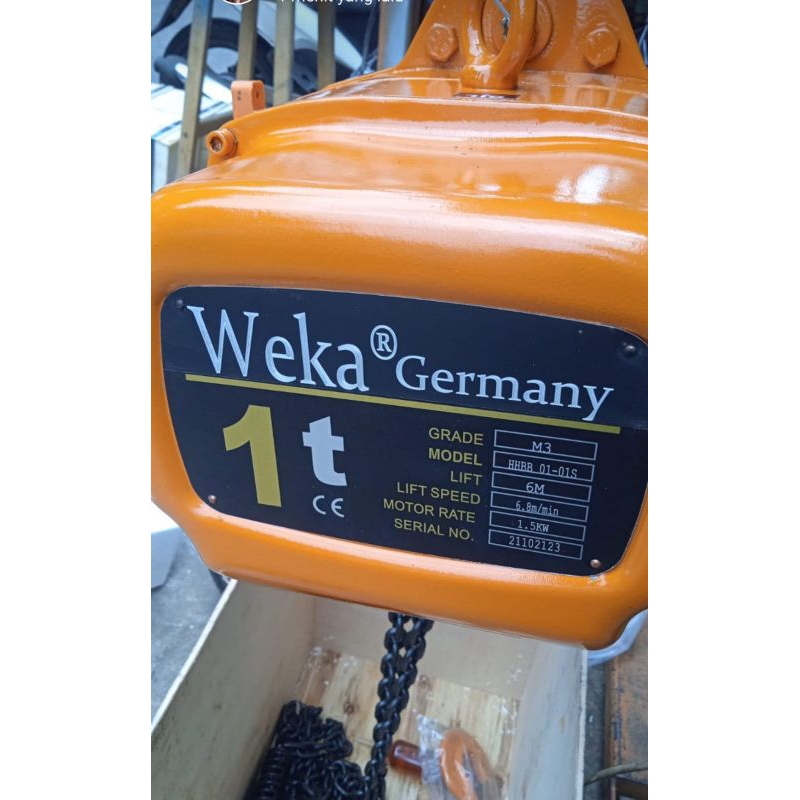 Electric chain hoist 1 tonx6 meter WEKA Katrol elektrik