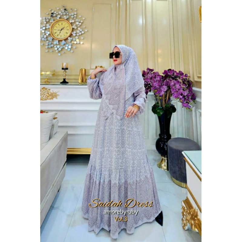 Gamis Muslimah/Gamis saidah Set/Gamis Busui/AmoreByRuby