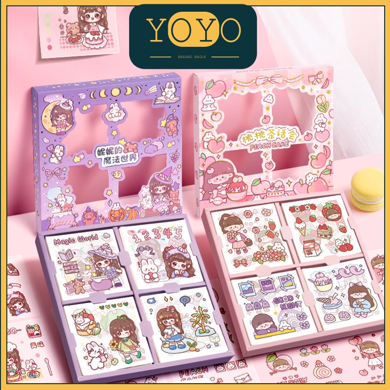 

100 Lembar NINI-Motif Kartun Korea Lucu Anti Air Dekorasi Handbook Scrapbook DIY