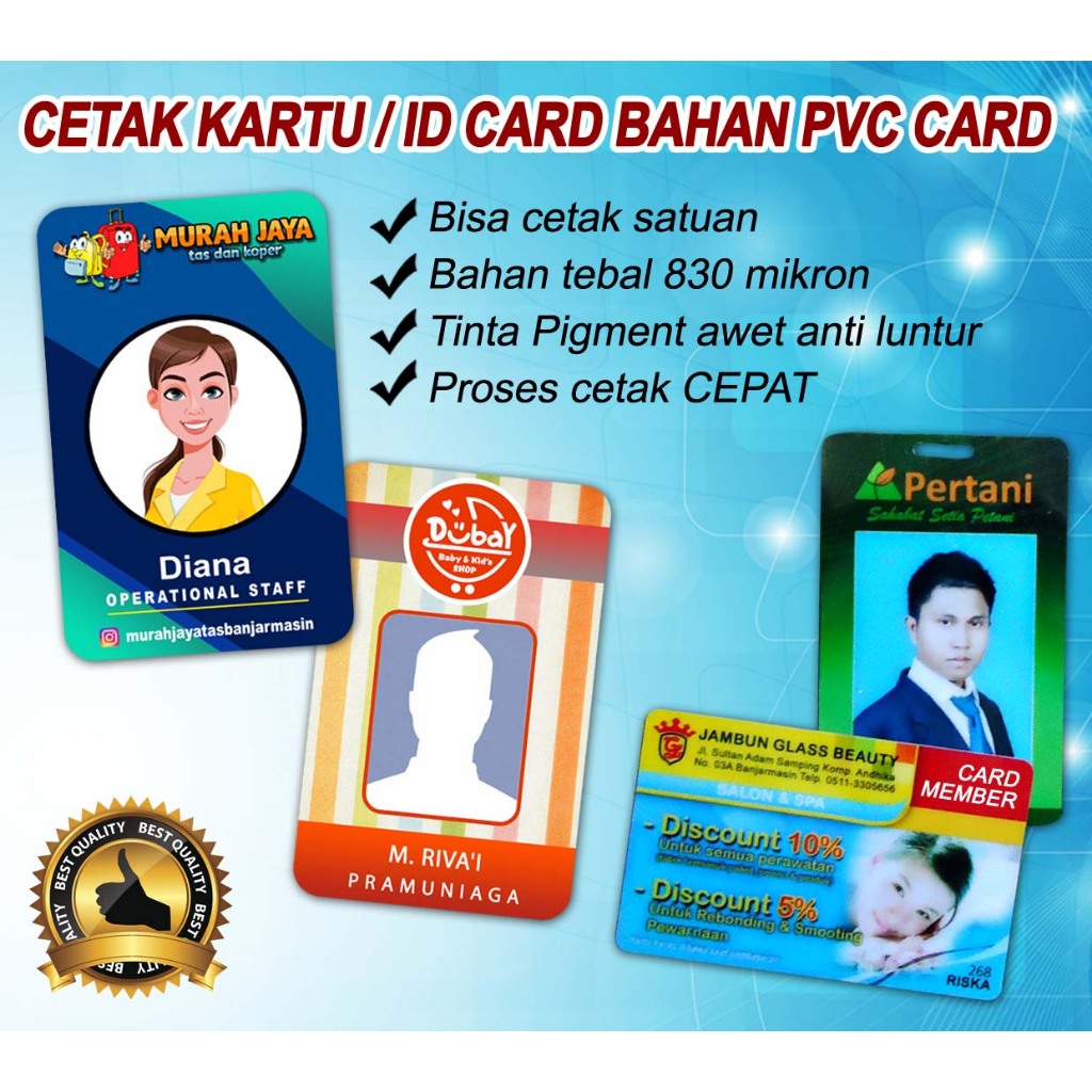 

Id card / kartu Identitas custom - IDCARD PVC tebal