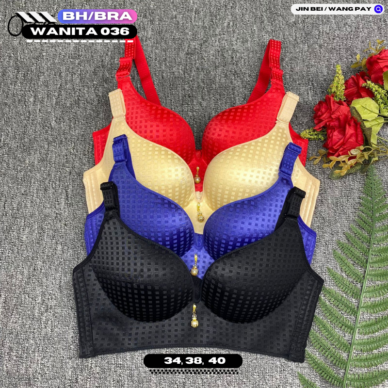 BRA / BH WANITA TANPA KAWAT 036 BUSA TIPIS 4 WARNA UKURAN 34-38 BAHAN LEMBUT PAKAIAN DALAM WANITA IM
