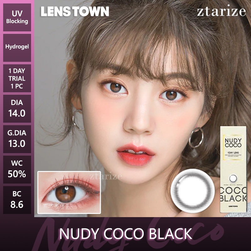 ztarize - Ready Stock - Trial LENSTOWN 🇰🇷 Nudy Coco Black 1 Day Daily Soft Contact Lens 1 Pc LENSTOW