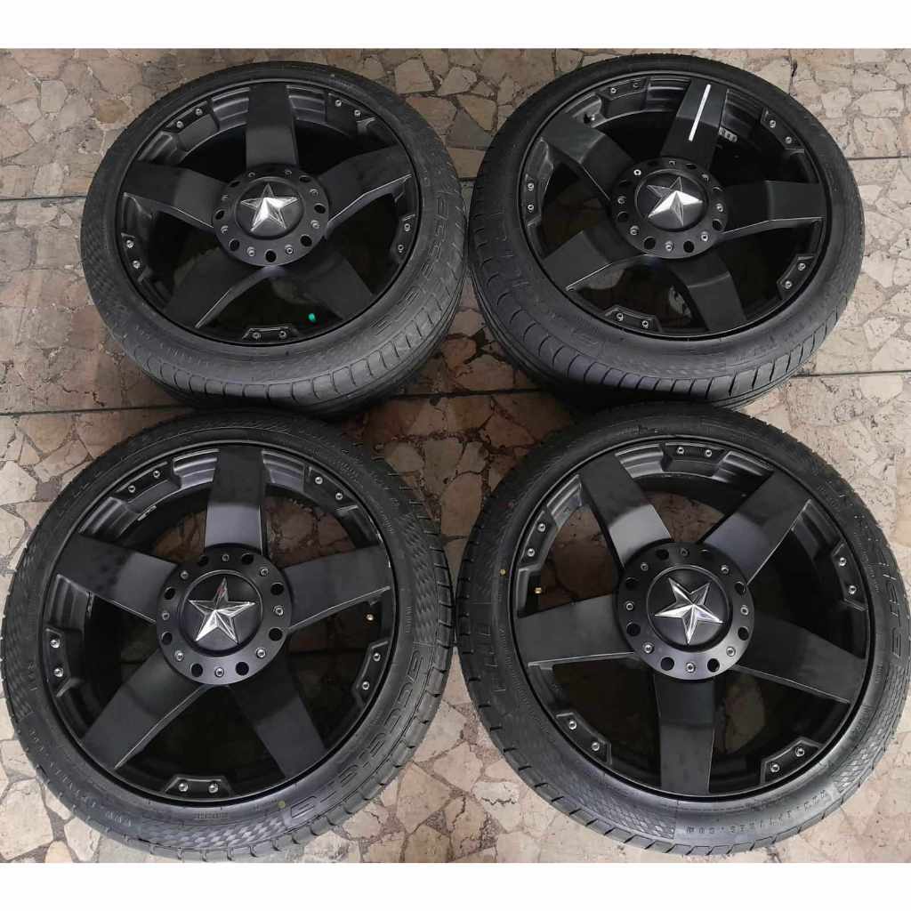 VELG ROCKSTAR R20x9 PCD 5x114,3 ET40+BAN ACCELERA PHI 245/45 R20. COCOK BUAT MOBIL CRV,TERIOS,INNOVA