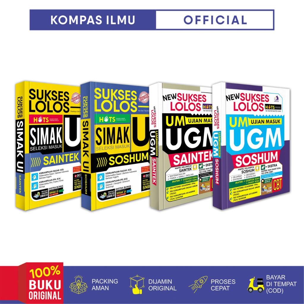 Best Seller Buku SIMAK UI UM UGM Sukses Lolos SIMAK UI UM UGM Saintek Soshum Kompas Ilmu Official