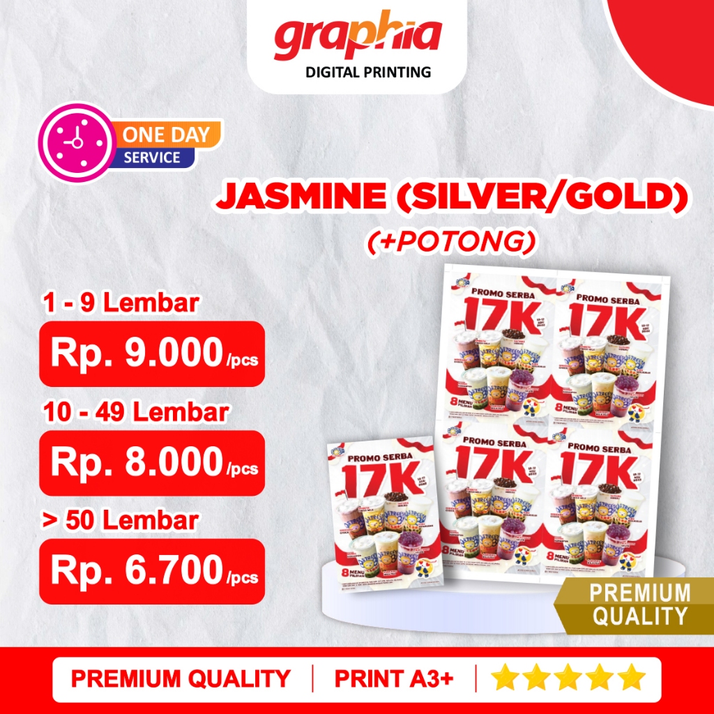 

FANCY PAPER JASMINE A3+ dengan POTONG BIASA