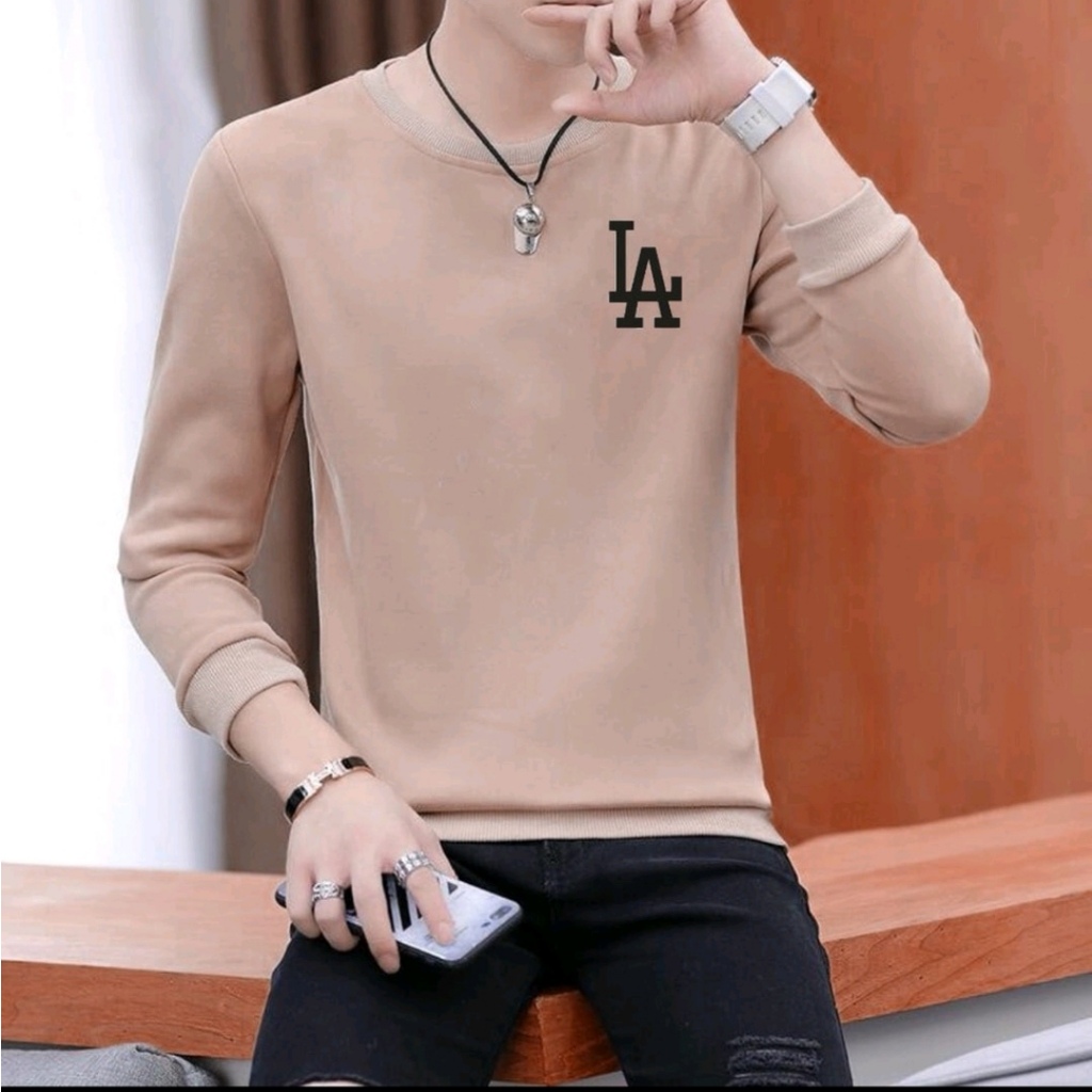 Bisa COD Sweater Keren Promo Sale Kaos Pria Kekinian LA Baju Unisex Terbaru Kaos Pria Lengan Panjang Crewneck Cowok Terlaris Los Angeles Sweter Pria Distro Kaos Oblong Murah Sweater Remaja Dewasa