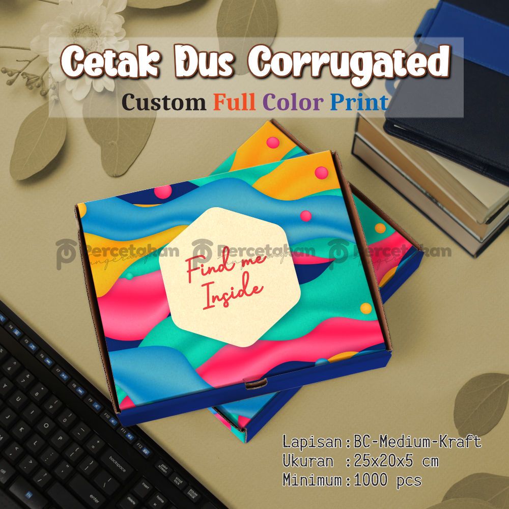 

Cetak Dus Corrugated 25x20x5 cm FULL COLOR Free Custom Desain/Logo | Custom Box | Kustom Dus Kemasan