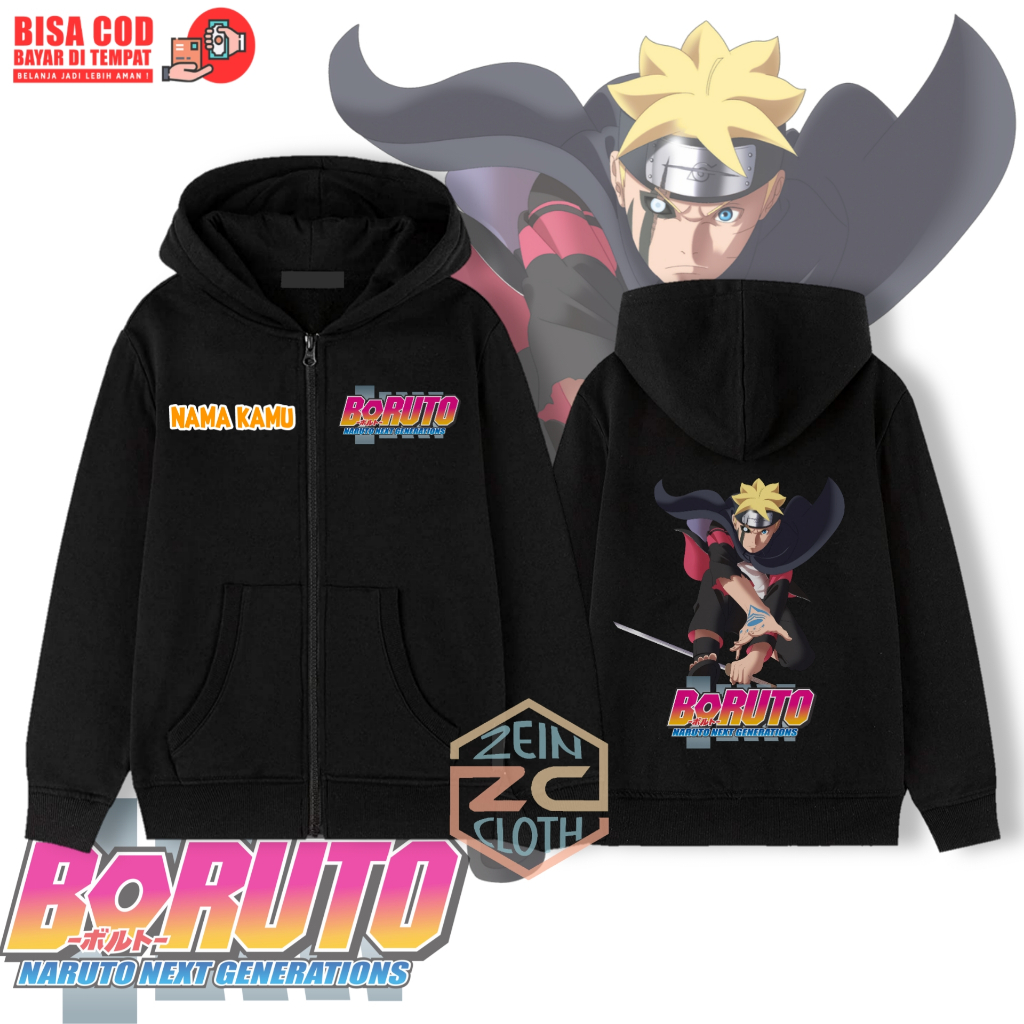 Hoodie Zipper Anak Boruto Naruto / Jaket Hoodie Anak Boruto
