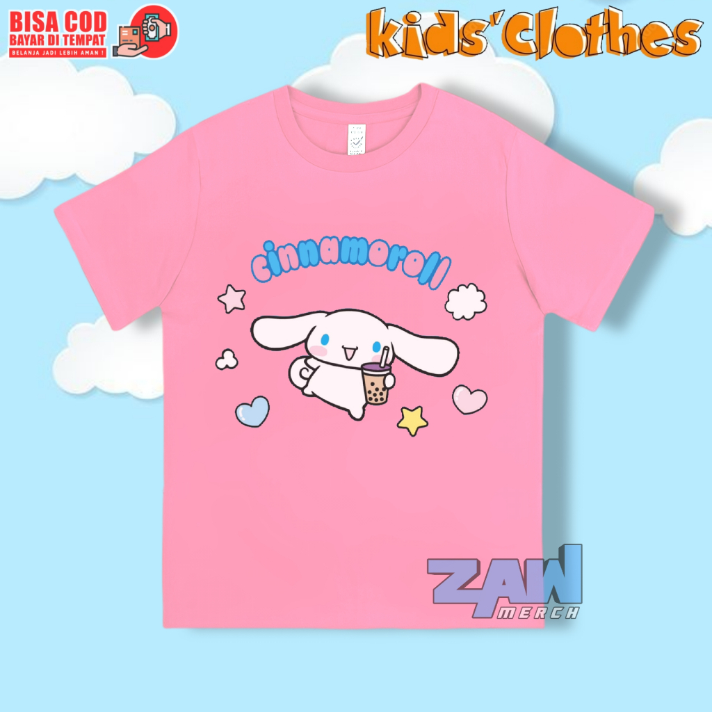 Kaos Anak Cinnamoroll / Baju Anak Cinnamoroll