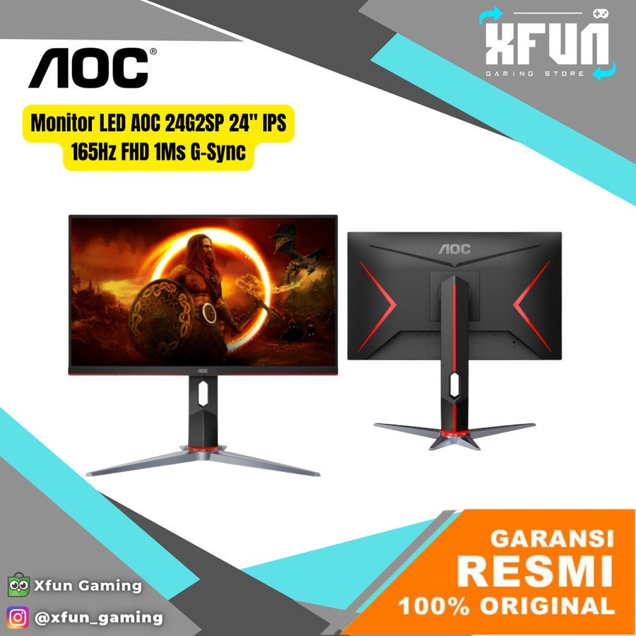 Monitor LED AOC 24G2SP 24" IPS 165Hz FHD 1Ms G-Sync