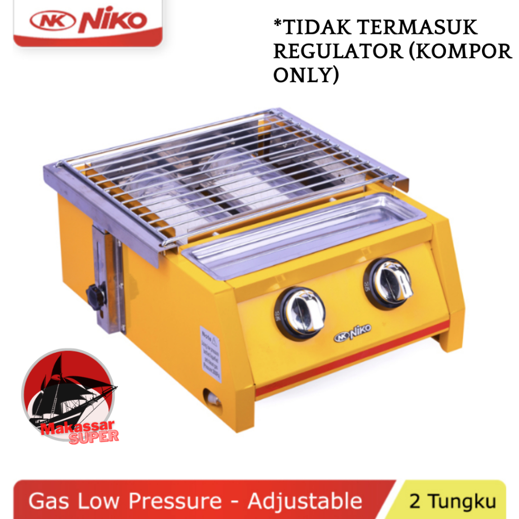 Kompor Niko Panggangan Sosis 2 Tungku BBQ Grill Gas