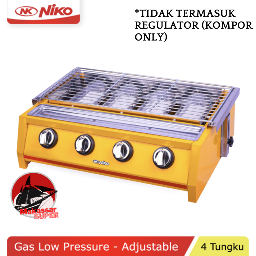 Kompor Niko Panggangan Sosis 4 Tungku BBQ Grill Gas