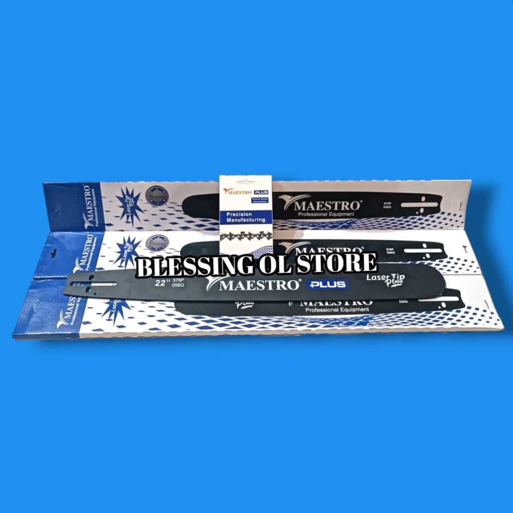 Rantai Chainsaw 38T Plus Bar Laser Chainsaw 22 Inch MAESTRO