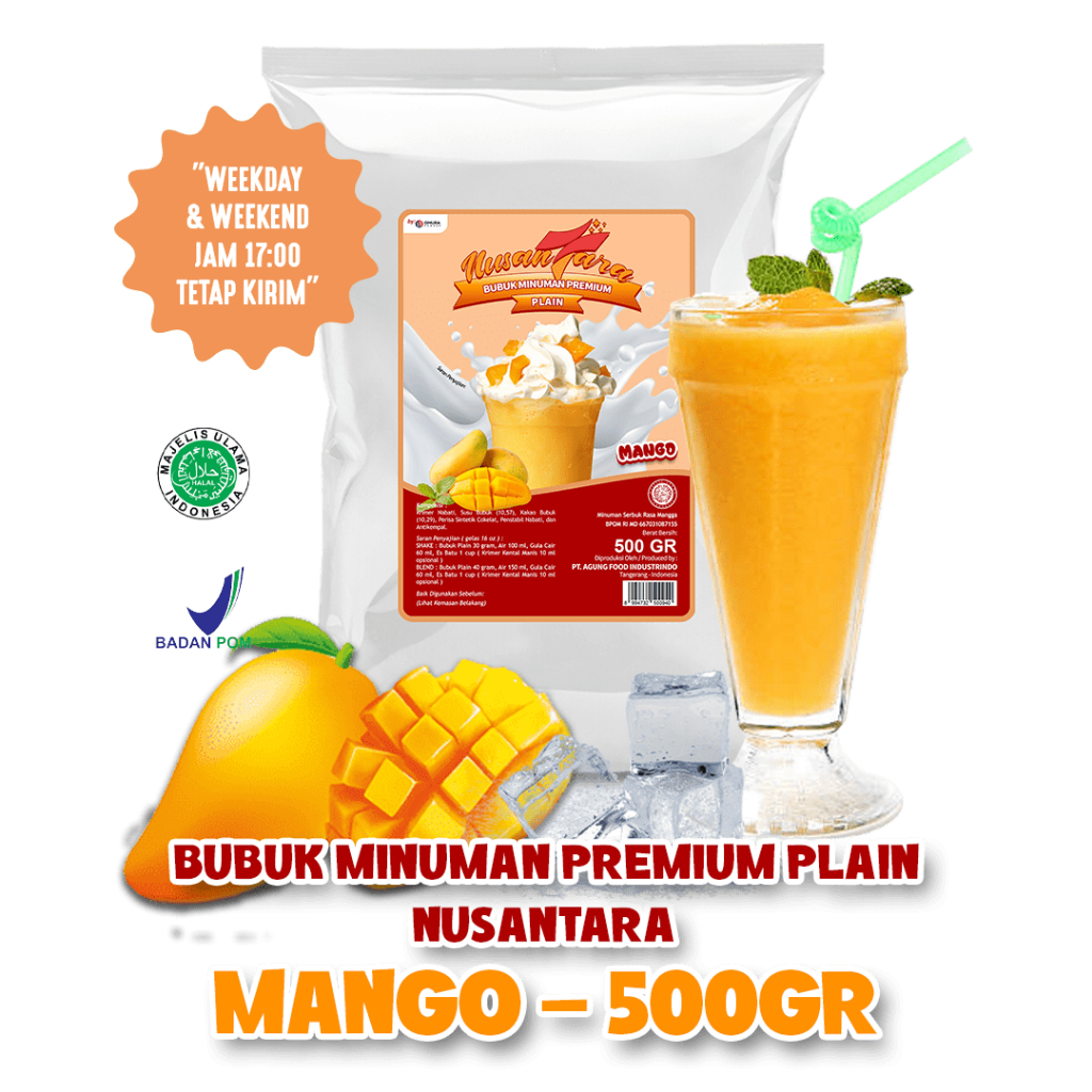 

Bubuk Minuman Premium Rasa Manggo 500Gr / Manggo TANPA GULA - NUSANTARA POWDER - NUSANTARA