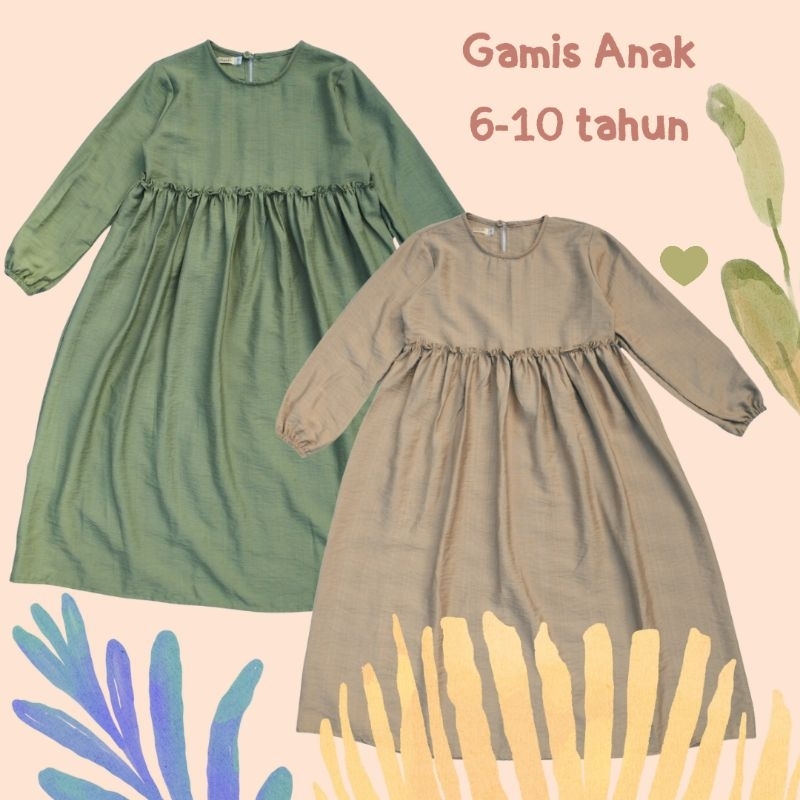 GAMIS ANAK PEREMPUAN / BAJU MUSLIM ANAK USIA TANGGUNG 6- 12 Tahun