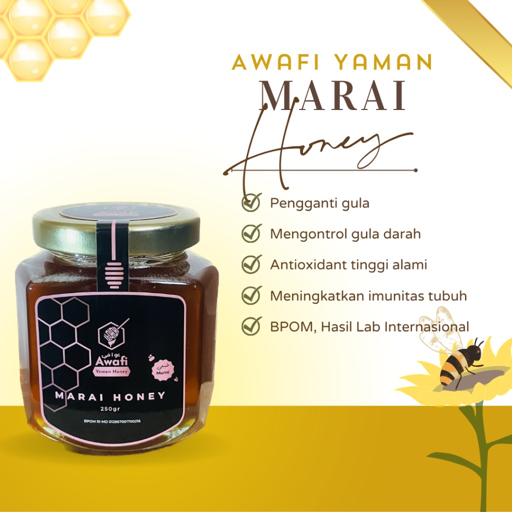 

ASLI 100% Awafi Madu Yaman Mara'i Maroi Marai | Pure Yemen Honey 250 gram