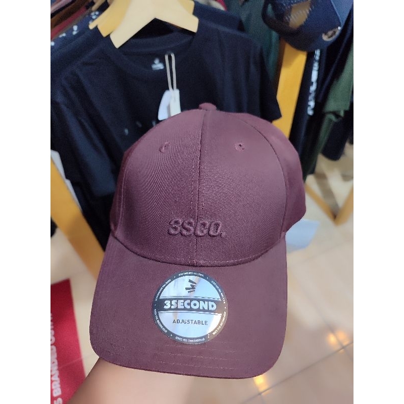 topi 3second coklat, 100% original