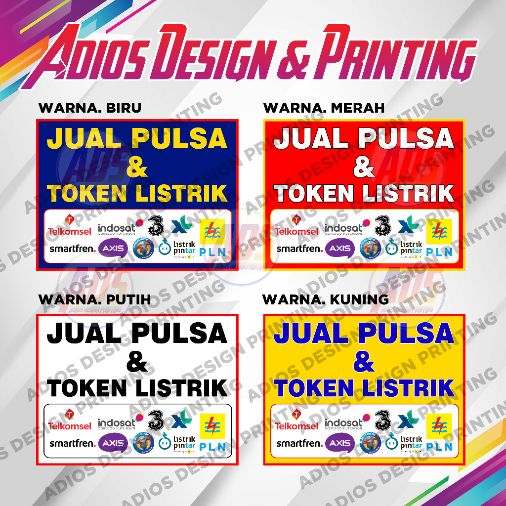 Spanduk Jual Pulsa & Token Listrik