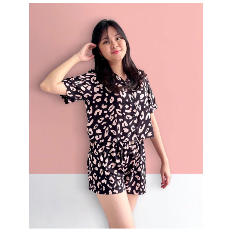 Setelan Baju Tidur Piyama Wanita Crop RAYON PREMIUM