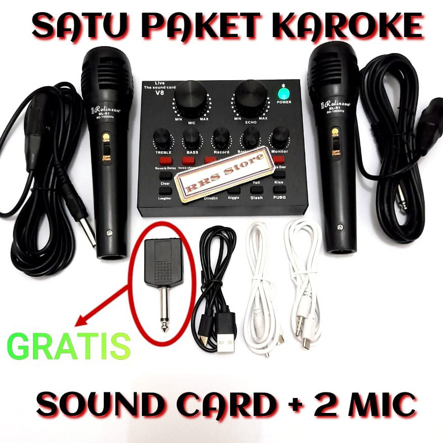 Harga Termurah ALAT KAROKE SATU PAKET Mixer mini mic MURAH KUALITAS BAGUS sondcad sonkad Soundcard B