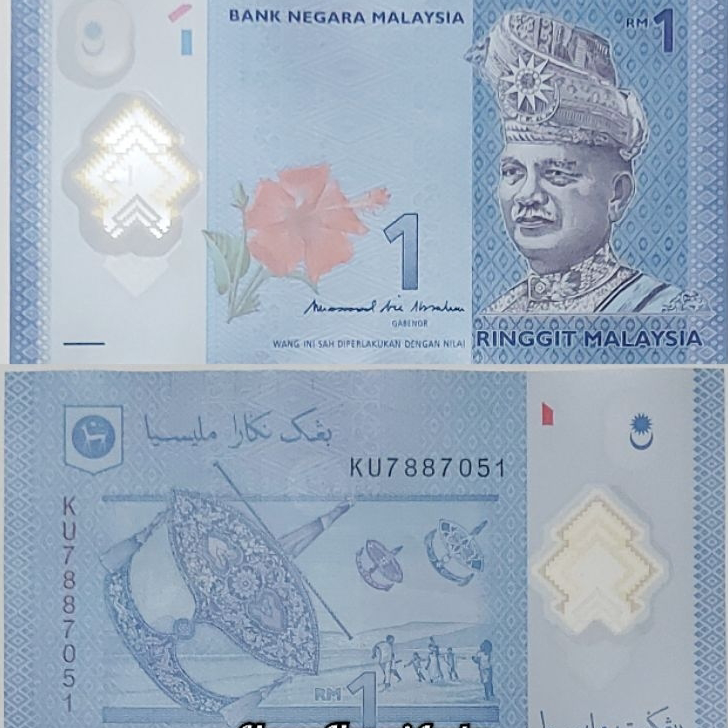 Terbatas Koleksi Ringgit Malaysia Pecahan 1 Ringgit Bahan Polymer Original