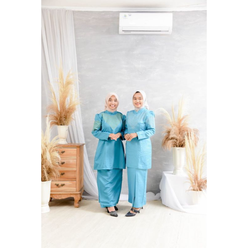 Baju Kurung Seragam PKK Bordir Bunga Melati (Baju Siap Pakai)