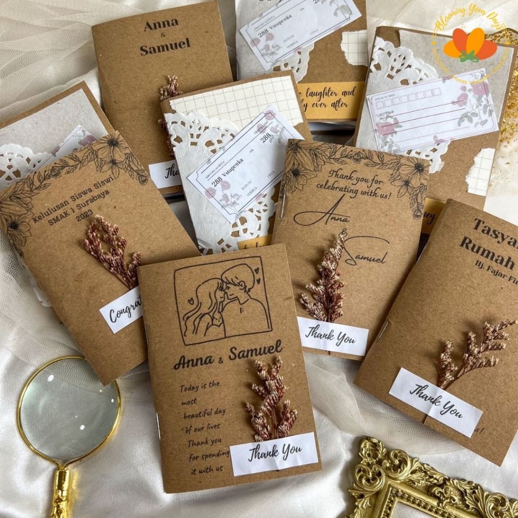 

bloomingyourdays mini notebook nbuku tulis catatan kecil vintage aesthetic souvenir pesta kado perpisahan suvenir syukuran