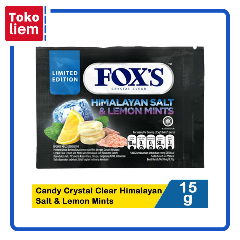 

Fox's Candy Crystal Clear Himalayan Salt & Lemon Mints 15G
