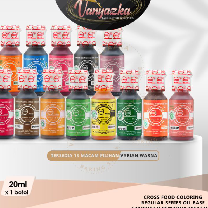 

➞✧✴ Pewarna Cross/Food Coloring/Pewarna Makanan Cair Halal Cross 20ml